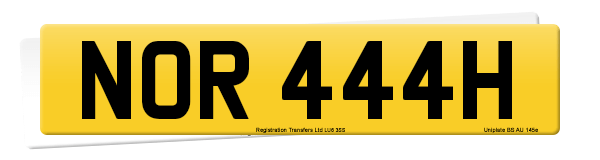 Registration number NOR 444H